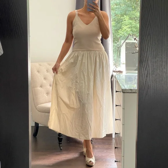 Moon River Dresses | New! Womans Cream Maxi Dress With Spaghetti Straps & Full Skirt Size L | Color: Cream | Size: L | Momcilovicj's Closet Moon River Dresses | New! Womans Cream Maxi Dress With Spaghetti Straps & Full Skirt Size L | Color: Cream | Size: L | Momcilovicj's Closet
